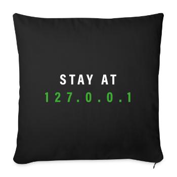 stay at home nerd saying 127.0.0.1 - Sofa pillowcase 17,3'' x 17,3'' (45 x 45 cm) - black - Front