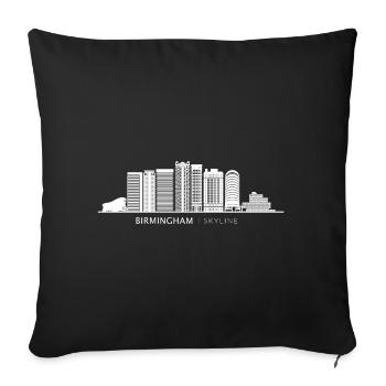 Birmingham Landmarks Skyline Gift - Sofa pillowcase 17,3'' x 17,3'' (45 x 45 cm) - black - Front