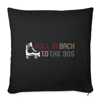 Rolling back to the 90s vintage skating - Sofa pillowcase 17,3'' x 17,3'' (45 x 45 cm) - black - Front