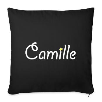 Camille - Sofakissenbezug 45 x 45 cm - Schwarz - Vorne