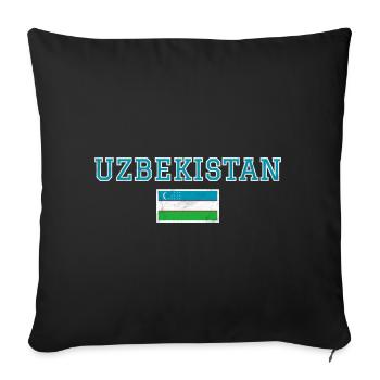 Ouzbékistan - Housse de coussin décorative 45 x 45 cm - noir - Devant