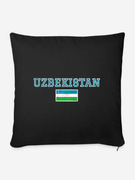 Usbekistan - Sofakissenbezug 45 x 45 cm - Schwarz