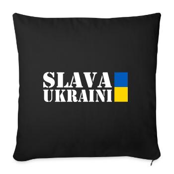 Slava ukraini - Housse de coussin décorative 45 x 45 cm - noir - Devant