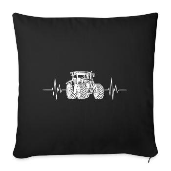 Traktor - Herzschlag - Bauer - Sofakissenbezug 45 x 45 cm - Schwarz - Vorne