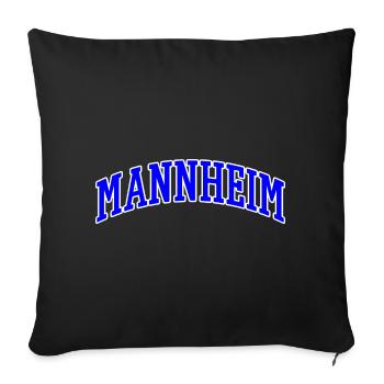 Mannheim Lettering Blue White - Sofa pillowcase 17,3'' x 17,3'' (45 x 45 cm) - black - Front