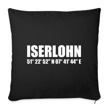 Iserlohn Koordinaten - Sofakissenbezug 45 x 45 cm - Schwarz - Vorne