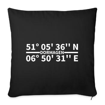 Dormagen Koordinaten - Sofakissenbezug 45 x 45 cm - Schwarz - Vorne