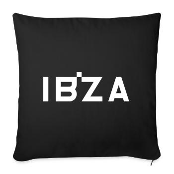 IBIZA – Balearic Islands – Spain - Sofa pillowcase 17,3'' x 17,3'' (45 x 45 cm) - black - Front