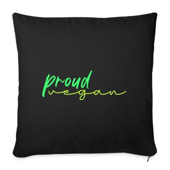 fier végétalien - Housse de coussin décorative 45 x 45 cm - noir - Devant