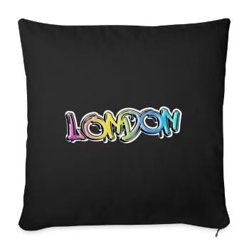 Londres Angleterre UK City Graffiti Spray Sprayer - Housse de coussin décorative 45 x 45 cm - noir - Devant
