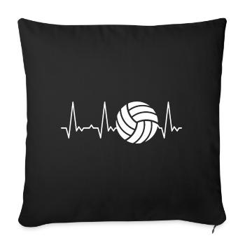 Heartbeat Volleyball - Sofa pillowcase 17,3'' x 17,3'' (45 x 45 cm) - black - Front