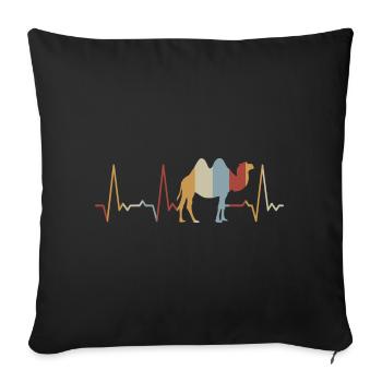Heartbeat camel - Sofa pillowcase 17,3'' x 17,3'' (45 x 45 cm) - black - Front