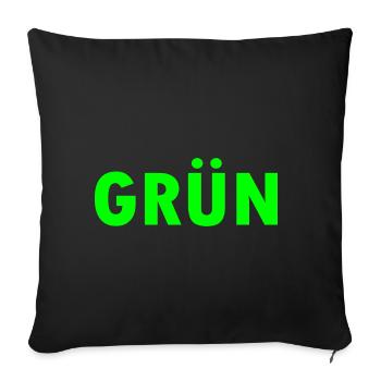 Grün - Sofakissenbezug 45 x 45 cm - Schwarz - Vorne
