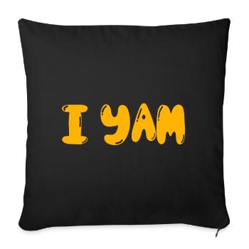 Je yam ma patate douce couple assorti thanksgiving - Housse de coussin décorative 45 x 45 cm - noir - Devant