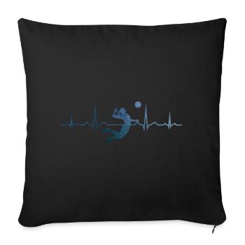 Jeux de volleyball masculin Joueurs de volleyball - Housse de coussin décorative 45 x 45 cm - noir - Devant