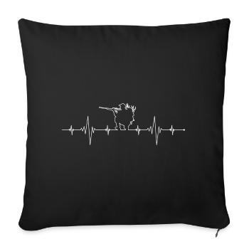 Heartbeat Hunt Silhouette - Sofa pillowcase 17,3'' x 17,3'' (45 x 45 cm) - black - Front