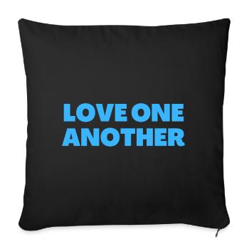 Love One Another - Christian Quotes - Sofa pillowcase 17,3'' x 17,3'' (45 x 45 cm) - black - Front