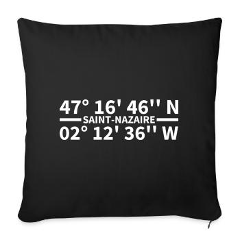 Coordonnées de Saint-Nazaire - Housse de coussin décorative 45 x 45 cm - noir - Devant