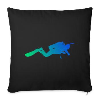 Plongeur Plongée Hommes Plongée sous-marine - Housse de coussin décorative 45 x 45 cm - noir - Devant
