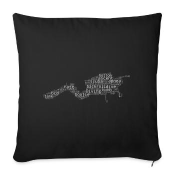 Women Free Dive Scuba Diving Diver Scuba Diving - Sofa pillowcase 17,3'' x 17,3'' (45 x 45 cm) - black - Front