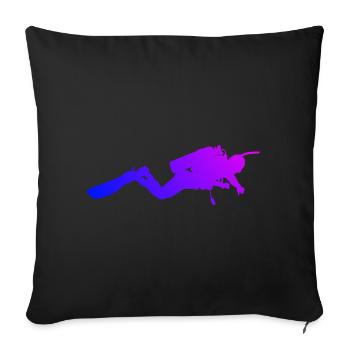 Scuba Diver Damen Free Dive Diver Scuba Taucher - Sofakissenbezug 45 x 45 cm - Schwarz - Vorne