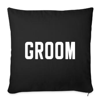 Groom Cool Matching Couple Wedding Party Mariage - Housse de coussin décorative 45 x 45 cm - noir - Devant
