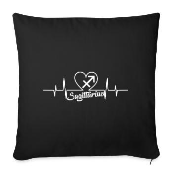 Sagittarius Sagittarius Heartbeat - Sofa pillowcase 17,3'' x 17,3'' (45 x 45 cm) - black - Front