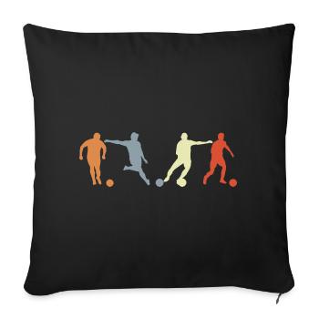 Soccer Player Drawing - Sofa pillowcase 17,3'' x 17,3'' (45 x 45 cm) - black - Front