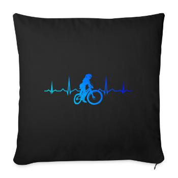 Mountain Bike Men Women Cycling Mountain Bikers - Sofa pillowcase 17,3'' x 17,3'' (45 x 45 cm) - black - Front