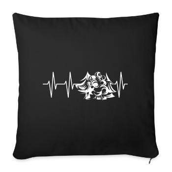 forêt, battement de coeur, arbres, arbre, forêts, pouls, nature, icône - Housse de coussin décorative 45 x 45 cm - noir - Devant