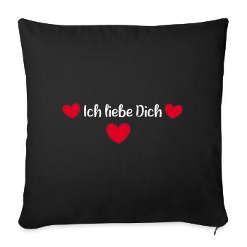 rotes Herz rot Herzen rot Herz Geschenk - Sofakissenbezug 45 x 45 cm - Schwarz - Vorne
