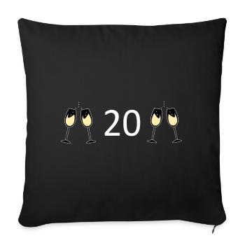 20e anniversaire 20 ans - Housse de coussin décorative 45 x 45 cm - noir - Devant