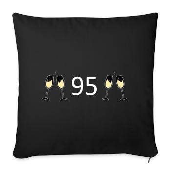 95e anniversaire 95 ans anniversaire 95 numéro 95 blanc - Housse de coussin décorative 45 x 45 cm - noir - Devant
