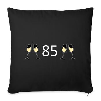 85e anniversaire 85 ans 85 Numéro 85 Blanc - Housse de coussin décorative 45 x 45 cm - noir - Devant
