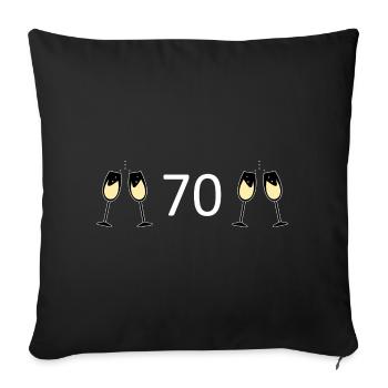 70e anniversaire 70 ans 70 Numéro 70 Blanc - Housse de coussin décorative 45 x 45 cm - noir - Devant