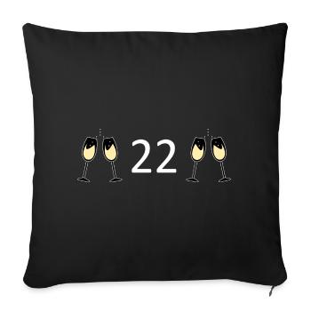 22nd Birthday 22 Years Anniversary 22 Years Number 22 - Sofa pillowcase 17,3'' x 17,3'' (45 x 45 cm) - black - Front