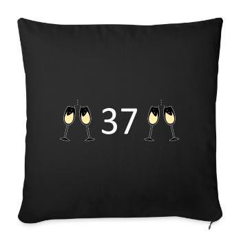 37e anniversaire 37 ans anniversaire 37 ans numéro 37 - Housse de coussin décorative 45 x 45 cm - noir - Devant