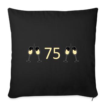 75e anniversaire 75e anniversaire 75 numéro 75 noir - Housse de coussin décorative 45 x 45 cm - noir - Devant