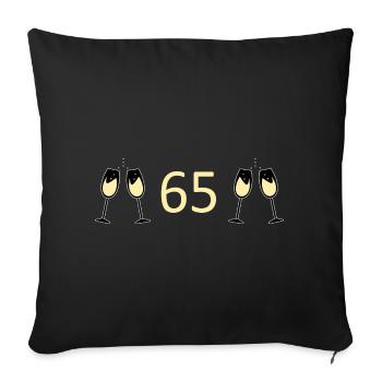 65.Geburtstag 65 Jahre Jubiläum 65 Zahl 65 - Sofakissenbezug 45 x 45 cm - Schwarz - Vorne