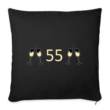 55e anniversaire 55e anniversaire 55 numéro 55 noir - Housse de coussin décorative 45 x 45 cm - noir - Devant