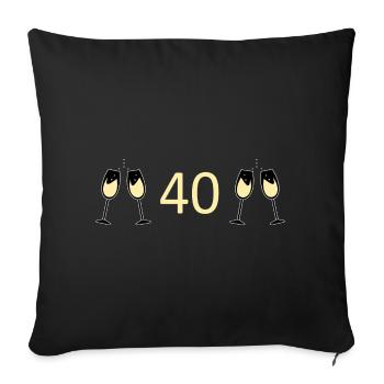 40e anniversaire 40e anniversaire 40 numéro 40 blanc - Housse de coussin décorative 45 x 45 cm - noir - Devant