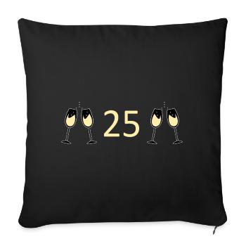 25.Geburtstag 25 Jahre Jubiläum 25 Jahre Zahl 25 - Sofakissenbezug 45 x 45 cm - Schwarz - Vorne