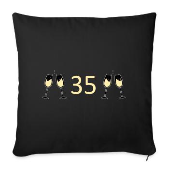 35th Birthday 35th Anniversary Number 35 white - Sofa pillowcase 17,3'' x 17,3'' (45 x 45 cm) - black - Front
