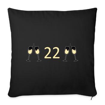 22e anniversaire 22 ans anniversaire 22 ans numéro 22 - Housse de coussin décorative 45 x 45 cm - noir - Devant