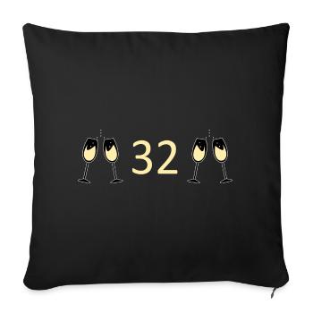 32nd Birthday 32 Years Anniversary 32 Years Number 32 - Sofa pillowcase 17,3'' x 17,3'' (45 x 45 cm) - black - Front