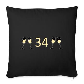 34th Birthday 34 Years Anniversary 34 Years Number 34 - Sofa pillowcase 17,3'' x 17,3'' (45 x 45 cm) - black - Front