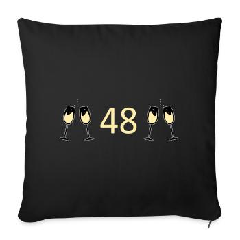 48e anniversaire 48 ans 48 ans numéro 48 - Housse de coussin décorative 45 x 45 cm - noir - Devant