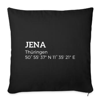 Iéna, Thuringe les coordonnées - Housse de coussin décorative 45 x 45 cm - noir - Devant