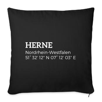 Herne, North Rhine-Westphalia coordinates - Sofa pillowcase 17,3'' x 17,3'' (45 x 45 cm) - black - Front