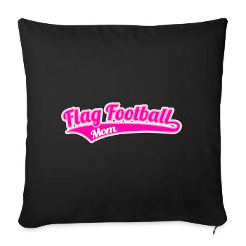 Flag Football Mom Mama Mutter - Sofa pillowcase 17,3'' x 17,3'' (45 x 45 cm) - black - Front